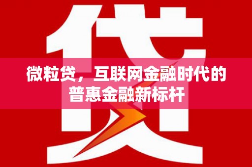 萍乡微粒贷，互联网金融时代的普惠金融新标杆