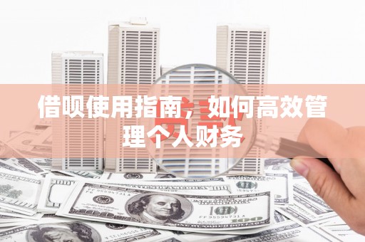 萍乡借呗使用指南，如何高效管理个人财务