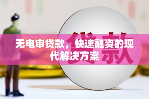 萍乡无电审贷款，快速融资的现代解决方案