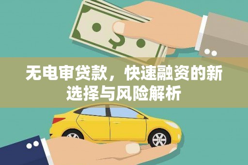 萍乡无电审贷款，快速融资的新选择与风险解析