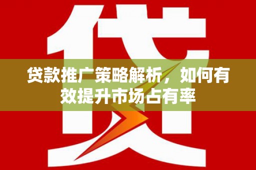 萍乡贷款推广策略解析，如何有效提升市场占有率
