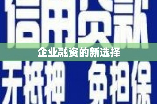 萍乡企业融资的新选择