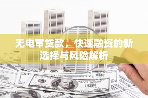 萍乡无电审贷款，快速融资的新选择与风险解析