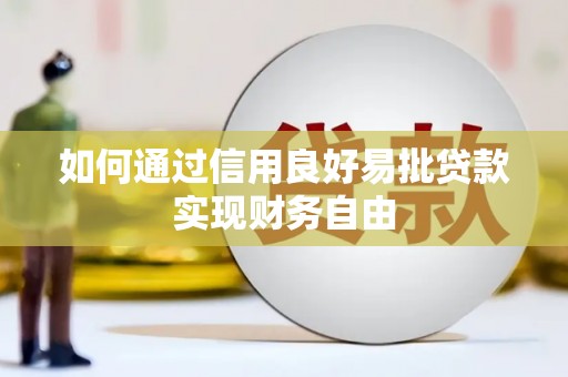 萍乡如何通过信用良好易批贷款实现财务自由
