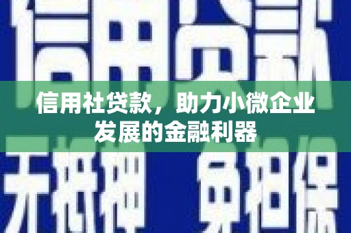 萍乡信用社贷款，助力小微企业发展的金融利器