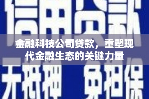萍乡金融科技公司贷款，重塑现代金融生态的关键力量