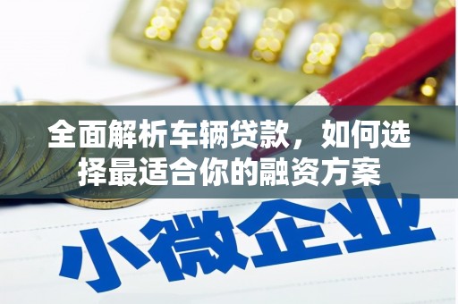 萍乡全面解析车辆贷款，如何选择最适合你的融资方案