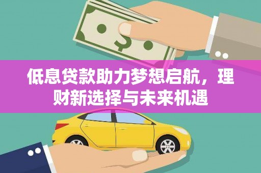 萍乡低息贷款助力梦想启航，理财新选择与未来机遇