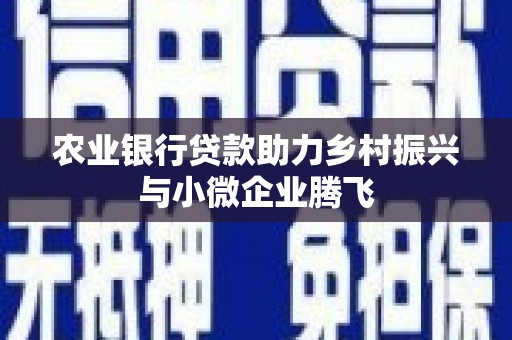 萍乡农业银行贷款助力乡村振兴与小微企业腾飞